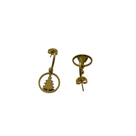 earrings steel gold tree1